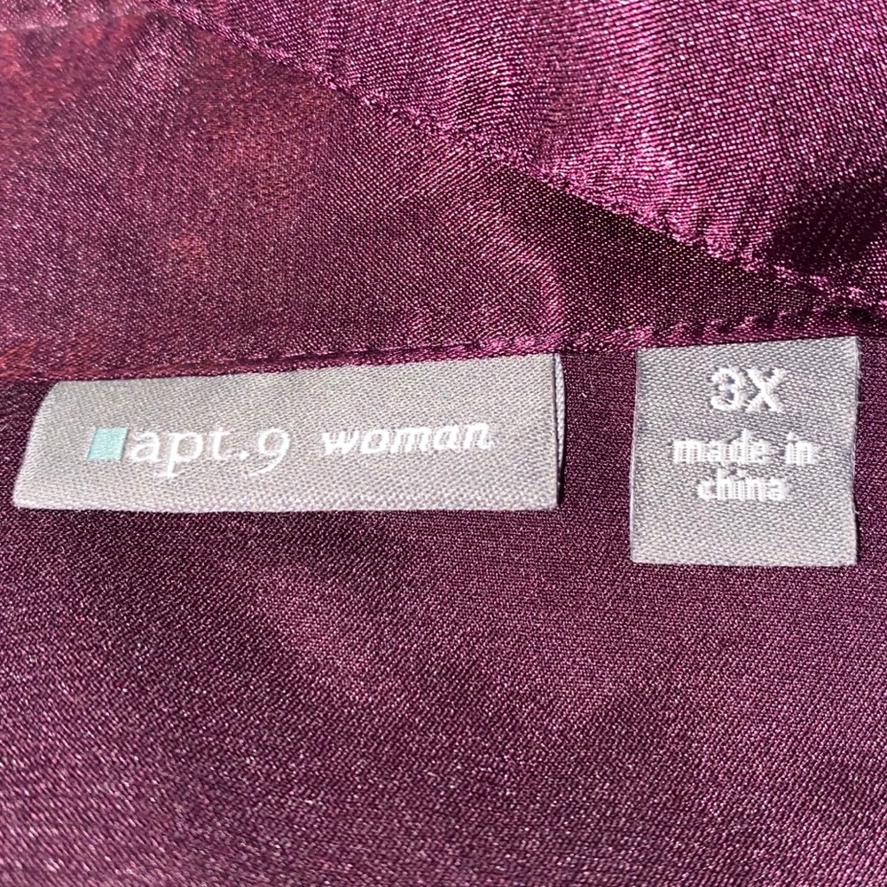 Apt. 9 Size 3x Purple Button Down Collared Blouse - image 2